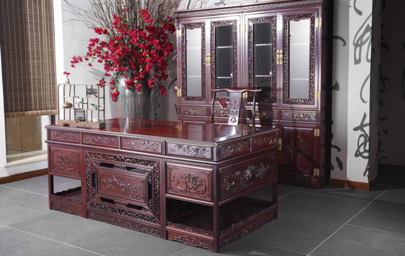 红酸枝-2米清式大班台书桌